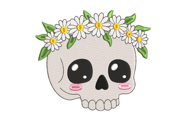 Cute Halloween Skull with Flowers Review