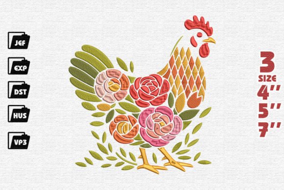 Folk Art Floral Rooster Embroidery Review