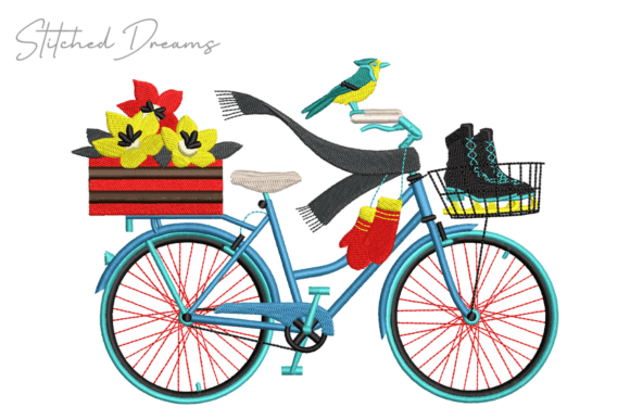 Review: Bike Carrying Flowers Embroidery Design