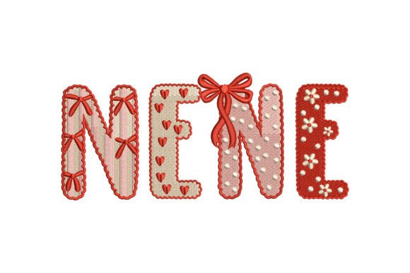 Review: Red Pink NENE Text with Bow and Flowers