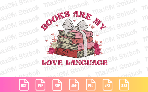 Review: Stacked Books Valentine Embroidery Design