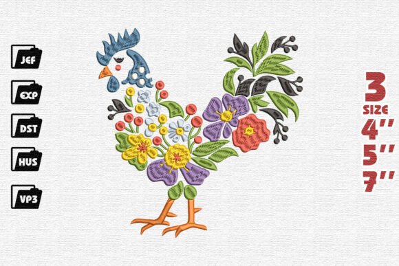 Review: Whimsical Folk Art Floral Rooster Design