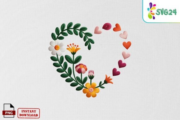 Reviewing the Floral Heart Frame Embroidery Art PNG